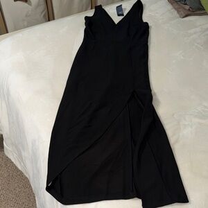 Abercrombie & Fitch Elegant Black Sleeveless Slit Dress
